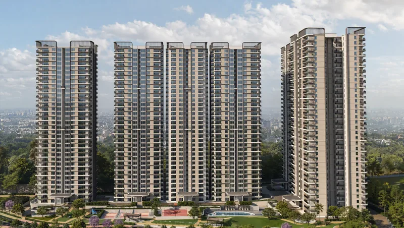 Nambiar District 25 Phase 3 towers above landscaped grounds